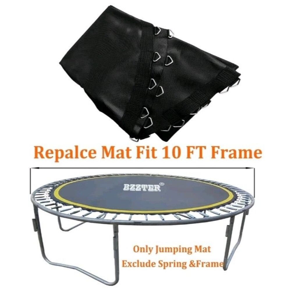 Trampoline Replacement Mat 10FT, 5.3-5.7" Spring 56 Rings, 8 Row Stitching